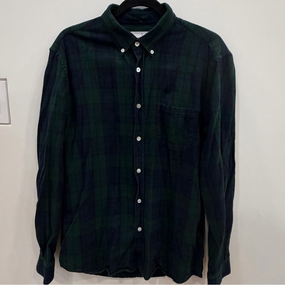 Portuguese Flannel Classic Green and Blue Checkered Men's Shirt